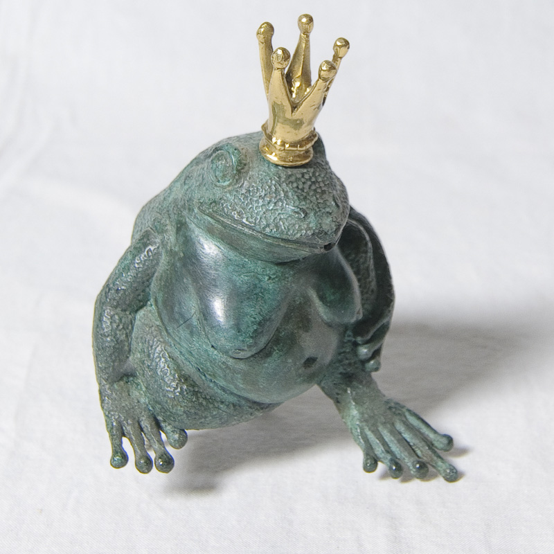 bronze wasserspeier frosch mit krone  sonstige